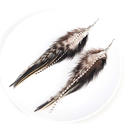 lureme Bohemian Multicolor Pheasant Feathers Dangle Earrings Handmade Natural Feather Earrings (er006314) - style: Style F