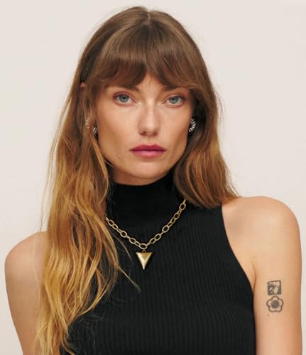 SOFYBJA Saint Benedict Necklace Drop 18K Gold Toggle Medallion Coin Cross Pendant Necklaces Religious Jewelry Catholic Gift for Women - color: triangle