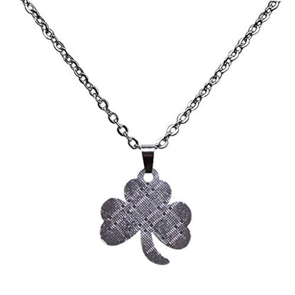 FM FM42 Temperature Sensing Color Changing Pendant Necklace with 19.29" Stainless Steel Rolo Chain - color: Clover