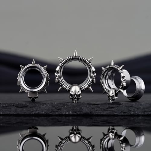 COOEAR Stainless Steel Melting Design Ear Expander, Stylish and Durable Ear Stretching Gauges Plugs. - color: S8794G, size: 14 mm