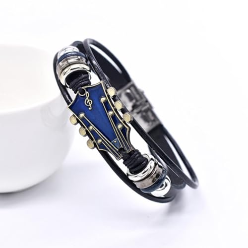 Leather Strap Elegant Wrist Jewelry Multilayer Wristband Everyday Wear Suitable for Various Occasion Multilayer Wrap - color: Black