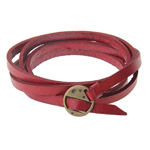 2 Multilayer Five Circles Leather Bangle Wrap Bracelet Wristband