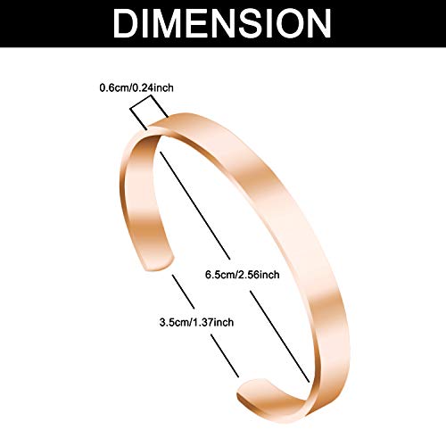 Amlion Personalized Bracelets for Women,Engraved Custom Bracelets Cuff Inspirational Personalized Gifts for Women Girls-Double Side Engraved - color: Rose Gold