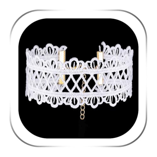 Zoestar Lace Choker Necklace Statement Necklaces for Women - color: 2 white