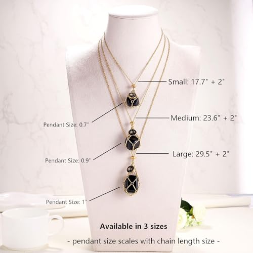 MIXJOY Black Obsidian Crystal Necklace for Women, Sun and Moon Celestial Pendant Protection Gift for Halloween Christmas - style: Small