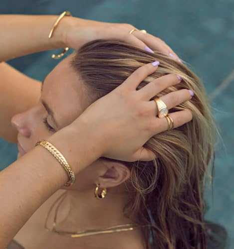 PERNNLA PEARL Dainty Gold Bar Bracelet for Women Simple Delicate Thin Cuff Bangle Hook Bracelet 18K Gold Plated Handmade Minimalist Jewelry - color: 32.Ear of Wheat