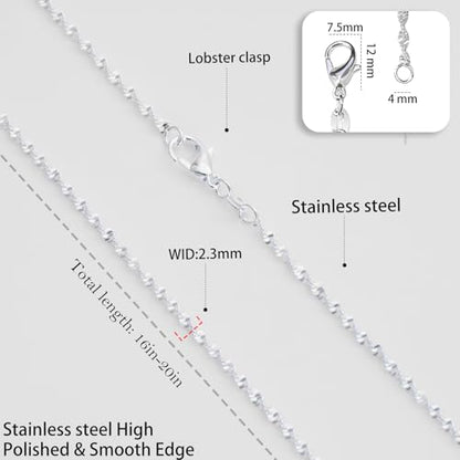 Womens Stainless Steel 18K Gold Plated Chain Necklace Jewelry Silver link Chain for Women Waterproof Never Tarnish 2/3/4mm 16 18 20 Inches - size: 20 inch, style: Twister Rope
