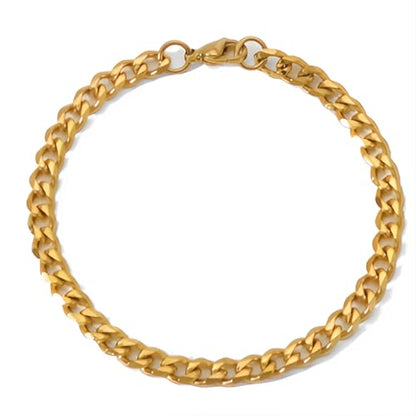 1 pcs Hand Chain Bracelet Rope Stack Bracelets Bangles 3 MM Stainless Steel Jewelry for Men Women - color: Gold, size: 7 MM