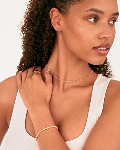 PAVOI Chain Necklace for Women, 14K Gold Plated Adjustable Layering Chain - style: Paperclip-S