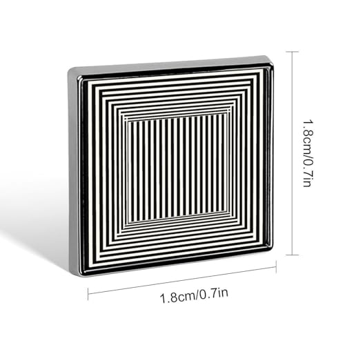 Op Art Simple Black And White Line Unisex Brooches & Pins Square Lightweight Lapel Badge Jewelry for Clothing Shawl Hat