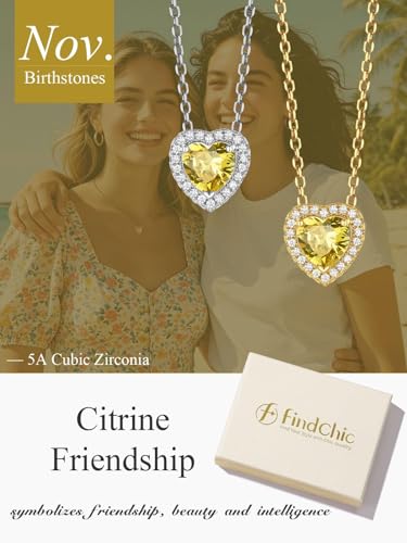 FindChic Birthstone Necklace For Women 12 Months Pendant Necklace | Waterproof Gold/Silver Chain Dainty Gemstone Jewlery for Wife Besties Girlfriend with Gift Box - color: Gold