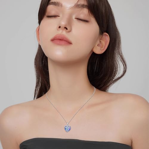 925 Sterling Silver Necklace Gifts for Women Crystal/Opal Jewelry Pendant Christmas Birthday Gift - style: Sister-B