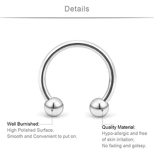 SCERRING 14G Nipple Rings Stainless Steel Nipplerings CZ Heart Tongue Shield Barbell Rings Retainer Body Piercing Jewelry for Women 9/16Inch 8 Pairs - color: 8 Pairs - Silver