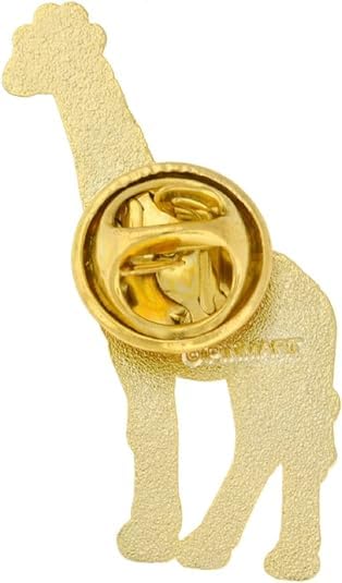 PinMart Wild Animal Enamel Lapel Pin - color: Gold Giraffe, size: 1 Piece