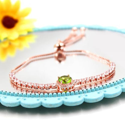 Sparkling CZ Tennis Bracelets for Women, Birthstone Slider Bolo Bracelets Trendy Birthday Valentine's Day Jewelry for Women Lady - color: Greenish