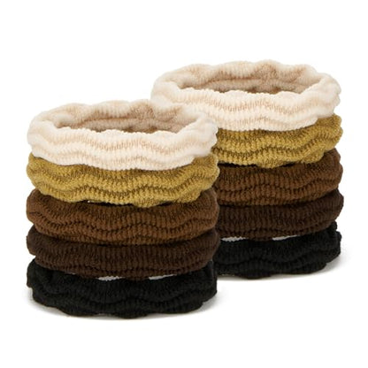 QIUTIMIY 10 Pcs No Damage Hair Ties Thick Hair Elastic Rubber Bands Hair Accessories Scrunchies Seamless for Women - color: Style 3