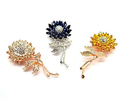 BeeGift Brooches for Women， Sunflower Brooch Pin Wedding Embellishment DIY Brooch Mother's Gift (Gold Crystal-1pcs)