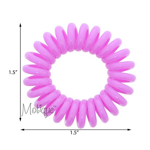 Small Coil Hair Ties For Girls - Set of 6 Purple - color: Purple
