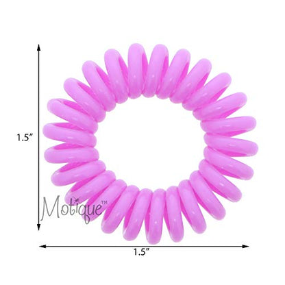 Small Coil Hair Ties For Girls - Set of 6 Purple - color: Purple