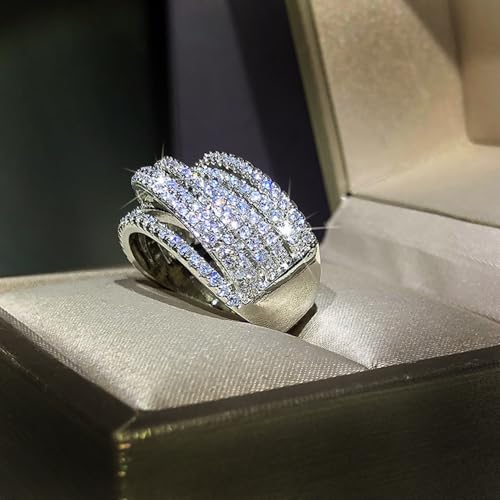 PAVOOI 14K Gold Plated X Ring Simulated Diamond CZ Criss Cross Ring for Women Juude Jewelers Silver Rose Gold Braided Wrap Knot Style Promise Statement Cocktail Party Ring(Silver.F-US Code-6) - color: SILVER.F, size: (US Code-6)