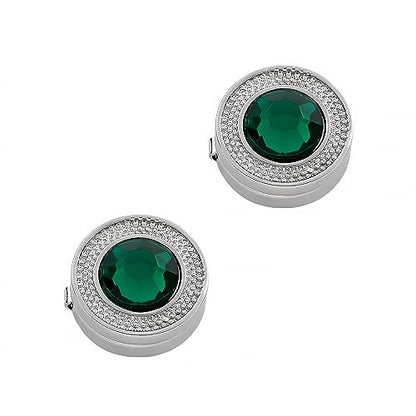Mens Button Covers Tuxedo Shirt Cufflinks Alternative | Fake cufflinks and alternative fashion jewelry accessories for mens formal business dress shirts suits and groomsmen - color: H Silvery Benzar Green