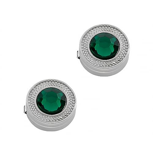 Mens Button Covers Tuxedo Shirt Cufflinks Alternative | Fake cufflinks and alternative fashion jewelry accessories for mens formal business dress shirts suits and groomsmen - color: H Silvery Benzar Green