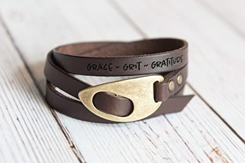 Handmade Leather Bracelet - Personalized Gift For Women - Mens Bracelet - Customize Engraving - Boho Style