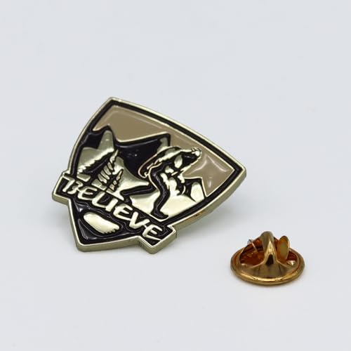 Bigfoot Enamel Lapel Pin - for Fans of Bigfoot and Sasquatch - style: Cryptid Belief Shield