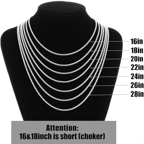 Fiusem Cross Necklace for Men, Stainless Steel Cross Pendant Jewelry Gift | Silver/Gold/Black Mens Cross Necklaces with 2.5mm Cross Chain, Box Chain 16-28 Inch - size: 18.0 Inches, style: Small silver cross: 1.2" * 0.7"