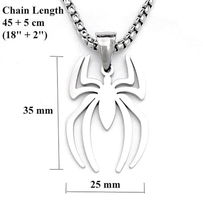 Tapp Collections Stainless Steel Superhero Pendant Necklace - color: Spiderman / Steel Chain / Silver Color