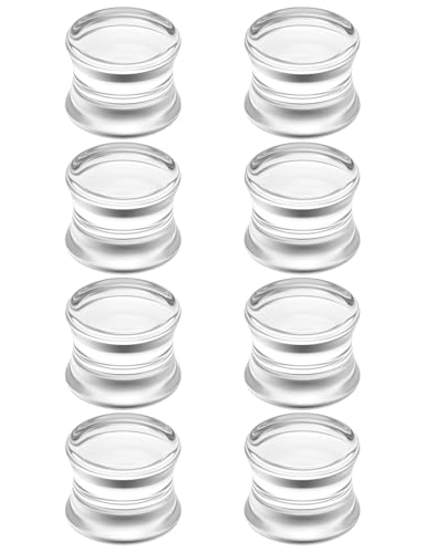 6G to 30MM Gauges for Ear Acrylic Double Flared Saddle Solid Tunnels Plugs 4MM- 30MM Ear Expander Gauges Stretcher Flesh Earrings Body Piercing Jewelry for Women Men (Black White Clear) - color: Clear, size: 5/8 Inch Tunnels