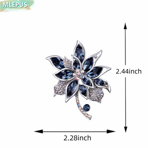 Lavender flower brooch crystal rhinestone tulip brooch elegant accessories jewelry women brooches and pins fashion jewelry wedding flowers lapel pin - color: Blue