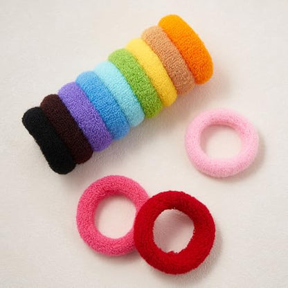 QIUTIMIY 12 Pcs No Damage Hair Ties Thick Hair Elastic Rubber Bands Hair Accessories Scrunchies Seamless for Women - color: Style 15