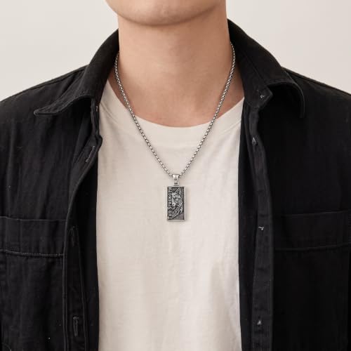 YAFEINI Cat Tarot Necklace 925 Sterling Silver Cat Tarot Pendant Necklace Jewelry Gifts for Women - style: Wolf