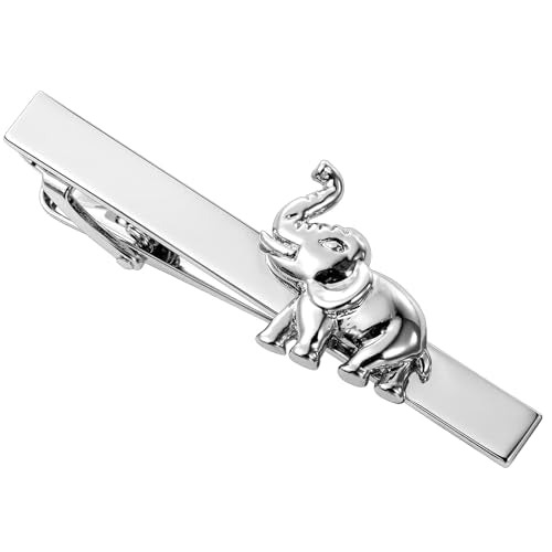 HAWSON Tie Clips for Men Unique,Fun Animal/Musical/Nautical Tie Clip,Novelty Personalized Mens Tie Bar,Accessories Business Wedding Gifts - style: Elephant