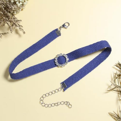 Nova&Aria Chokers Set For Women Heart Choker Necklaces Flower Pendant Velvet Cute Pink Turquoise Blue White Black Choker Necklace Christmas Colorful Lace Chokers - color: Blue