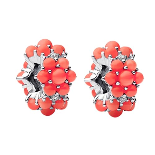 Clip Stopper Spacer Charms for Bracelets Necklaces, Compatible with Pandora,Jewery Making DIY - style: Pink Coral Stopper
