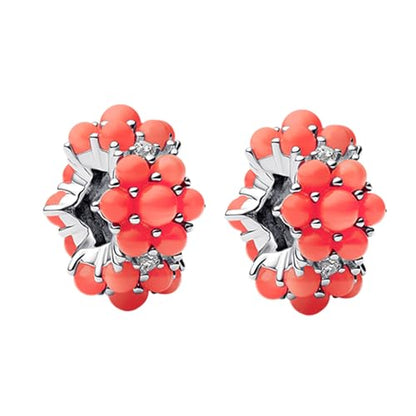 Clip Stopper Spacer Charms for Bracelets Necklaces, Compatible with Pandora,Jewery Making DIY - style: Pink Coral Stopper