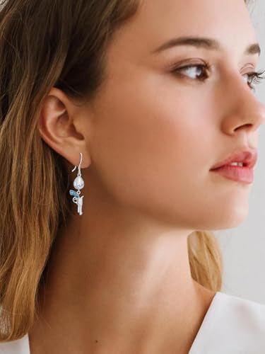 Dorunmo s925 Sterling Silver Western Dangle Drop Earrings Birthday Jewelry Gifts for Women - style: Turquoise Gun