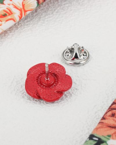Rose Flower Brooch Pins for Women Men, Fashion Brooches and Pins for Women Lapel Pin for Men Suits Elegant Red Flower Brooches for Christmas Valentine Wedding Birthday Party Gift - style: 2 Pcs