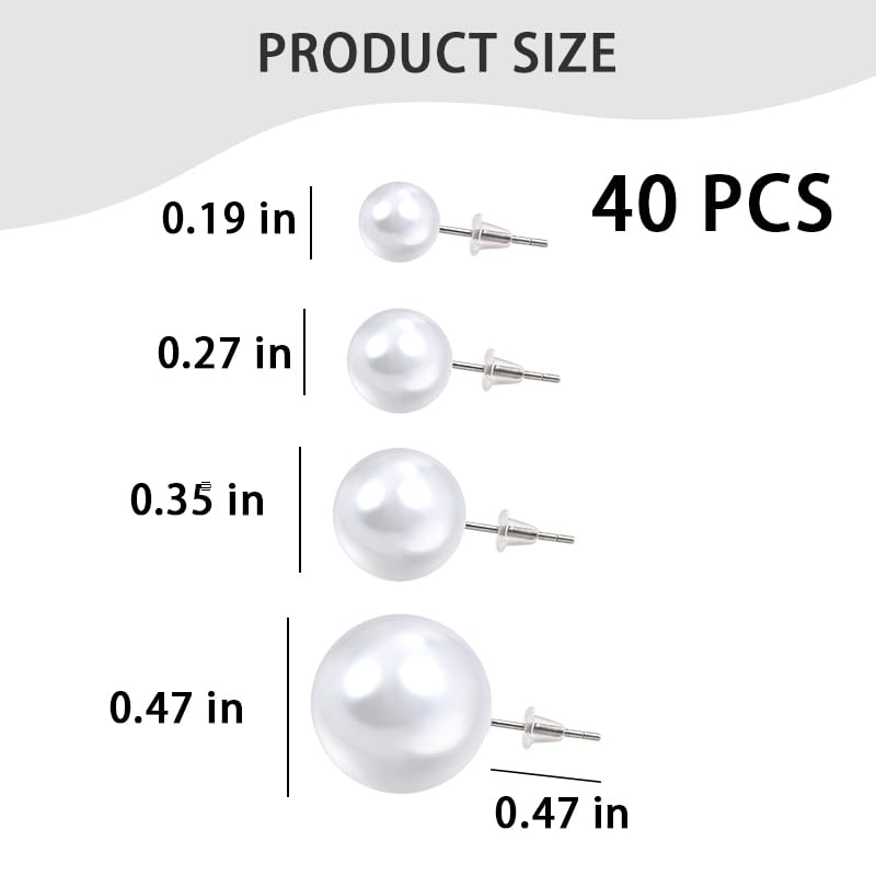 Pearl Stud Earrings for Women Elegant Trendy Round Cubic Zirconia Earrings Studs Pearl Cz Studs Earring for Women - color: two