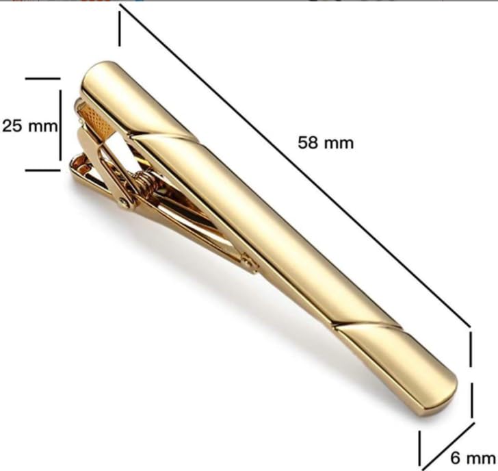 Tie Clips for Men,Mens Stainless Steel Tie Clips Minimalist Necktie Tie Bar Clasp Clip for Business Wedding and Daily Life(Gold)