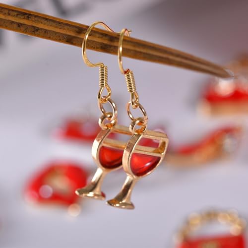Bulk Gold Enamel Charms for Jewelry Making, Colorful Metal Charms Pendant for Bracelet Necklace and Crafting - color: Feminine Red