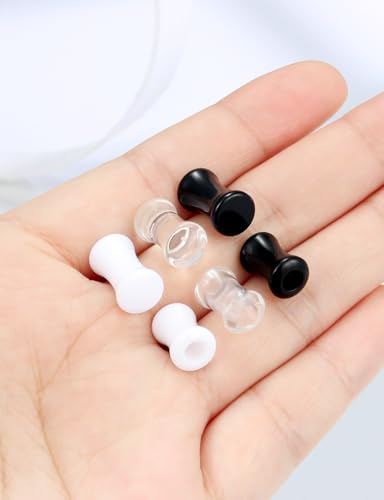 Ears Gauges Tunnels Plugs for Women Acrylic Solid Tunnel Ear Gauge Stretching Kit 6G to 1 1/4 Inch (4MM- 30MM) Expander Stretcher Plug Earrings Piercing Jewelry for Women Black White Clear - style: 2G, Black White Clear