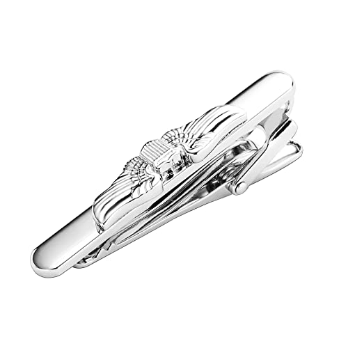 Silver Mens Clip on Tie Stainless Steel Tie Clip, Wing Tie Clips for Men Jewelry Gift for Men