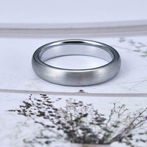 THREE KEYS JEWELRY Tungsten Wedding Band for Men Women Silver Polished | 1mm, 2mm, 4mm, 6mm, 8mm, Engagement Gift, Silver, Polished - color: Silver Brushed 4mm