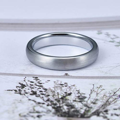 THREE KEYS JEWELRY Tungsten Wedding Band for Men Women Silver Polished | 1mm, 2mm, 4mm, 6mm, 8mm, Engagement Gift, Silver, Polished - color: Silver Brushed 4mm