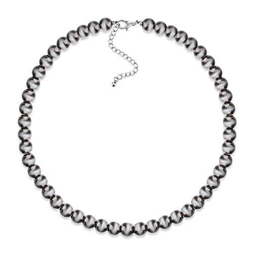 Navajo Pearl Necklace Western Jewelry for Women Cowgirl | Layered Western Necklaces Country Concert Choker Jewelry Gift - color: turquoise 8mm