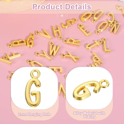 uxcell Letter Charm, Alloy Letter Initial Alphabet Charm for DIY Craft Jewelry Making Bracelets Earrings Necklace - color: Gold - G