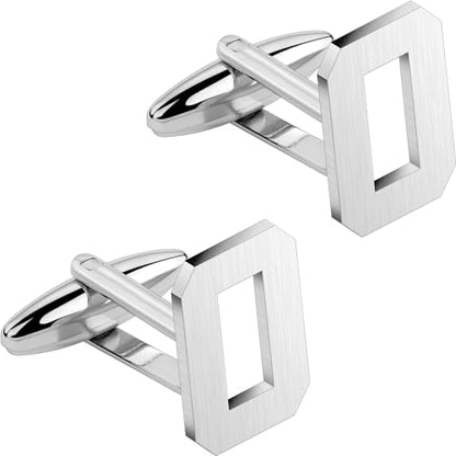 AMITER Mens Cufflinks with Number, Classic Silver Personalized Cuff Links for Men, Sport’s Day Casual or Formal Shirts - style: 0